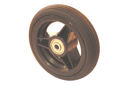 Softroller X-treme leicht, Leichtgewicht, geringer Fahrwiderstand, 4x1 (Ø100x30mm) schwarze Reifen Schwarze Felge, 3 Speichen, Nabenlänge 36mm, Kugellager (2x), für Achse 8mm, Gewicht 153 Gramm,