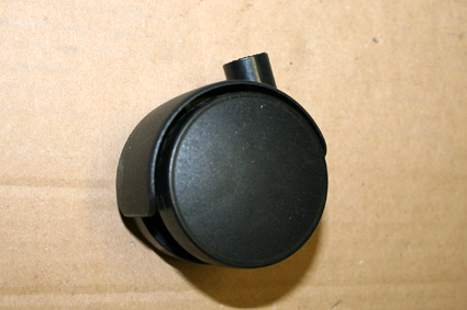 Doppelrolle Ø50mm, mit Kappe schwarz Kunststoff, Bolzennloch 8mm, für Stechstift, ohne Feststeller Doppelrolle mit harter Lauffläche, nicht geeignet für u.a. Parkett, Laminat