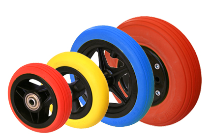 Rad mit farbigen Reifen