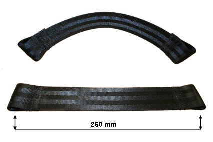 Hacken Anti-Rutschband, schwarz, Höhe 50mm, Länge 260mm, für Stiftdurchmesser Ø8mm, 