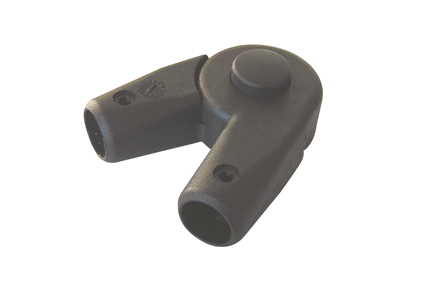 Höhenversteller/ Knickscharnier für Rohr aussen Ø22 mm, schwarz Kunststoff 
