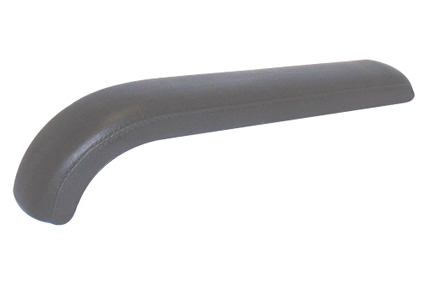 Armlehne PU Schaum, schwarz, 315x55x30mm, gebogen, mit Rohröffnung, Löcher Steckmaß 170mm, M5 