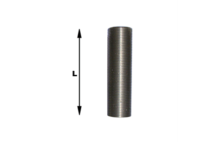 Adapter M16x1, vernickelt Länge (L) total=50 mm, komplett Gewinde, Bohrung=Ø12 mm 