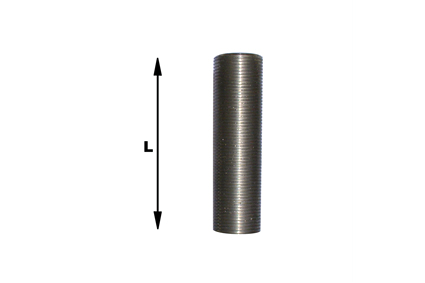 Adapter M16x1, vernickelt, Länge (L) total=46mm, komplett Gewinde, Bohrung Ø= Ø12,7mm, inklusive 2 Ringe Ø30x3mm, 2 Mutter d=6mm,