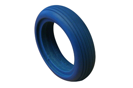 Reifen PU blau 4 x 1 (Ø100x30) Innenbreite Felge 23-25mm, Rillenprofil 