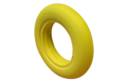 Reifen PU gelb 6 x 1¼ (Ø150x30) Innenbreite Felge 23-25mm, Slick/ glattes Profil 