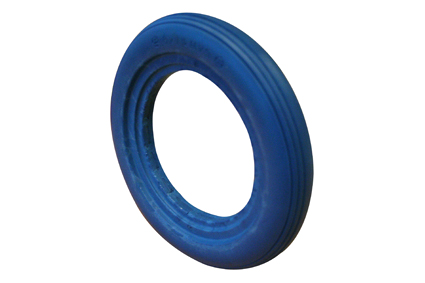 Reifen PU blau  8 x 1¼ (Ø200x30) Innenbreite Felge 20-22mm, Rillenprofil 