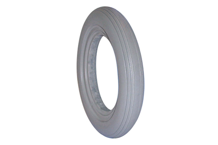 Reifen PU grau 8x1¼ (Ø200x30) Innenbreite Felge 20-22mm, Rillenprofil Rillenprofil-slick