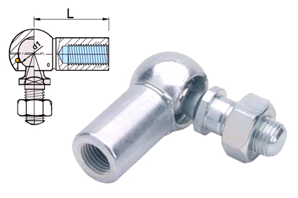 Winkelgelenk M5x22, Form CS, nach DIN 71802, blau/weiß verzinkt, mit Mutter 