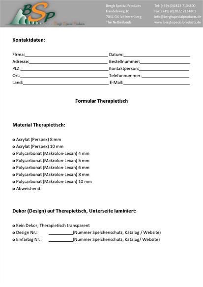 PDF Formular Therapietisch